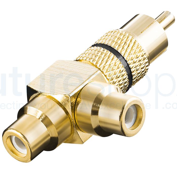 GooBay Single RCA (Male) to 2 RCA (Female) Splitter - Black