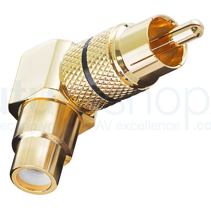 GooBay RCA (Female) to RCA (Male) 90° Adaptor - Black