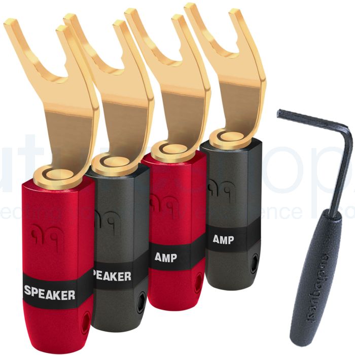 AudioQuest SureGrip 300 – Spade Gold Plated Plugs - Pack of 4
