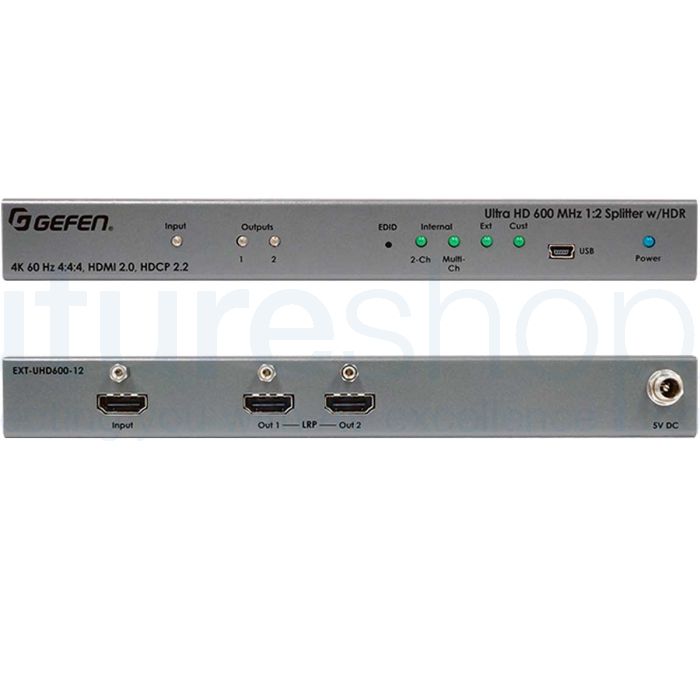 Gefen EXT-UHD600-12 4K Ultra HD 600 MHz 1:2 Splitter w/ HDR