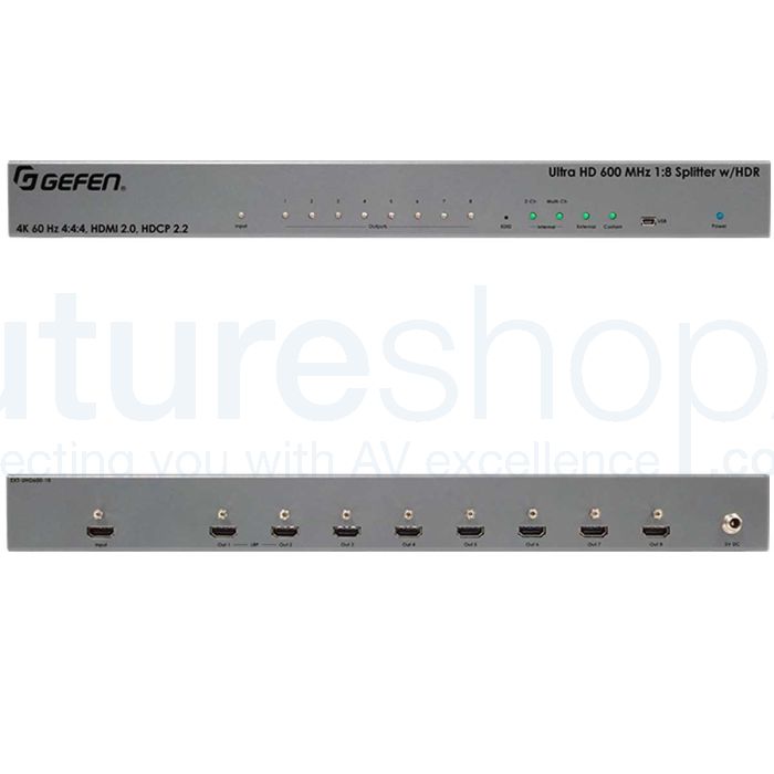 Gefen EXT-UHD600-18 4K Ultra HD 600 MHz 1:8 Splitter w/ HDR