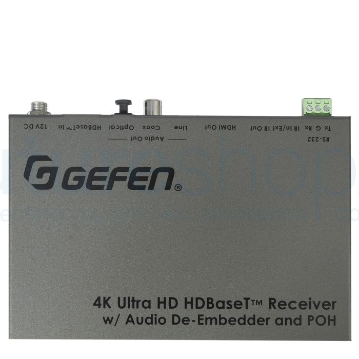 Gefen EXT-UHDA-HBTL-RX 4K Ultra HD HDBaseT Receiver w/ Audio De-Embedder and POH