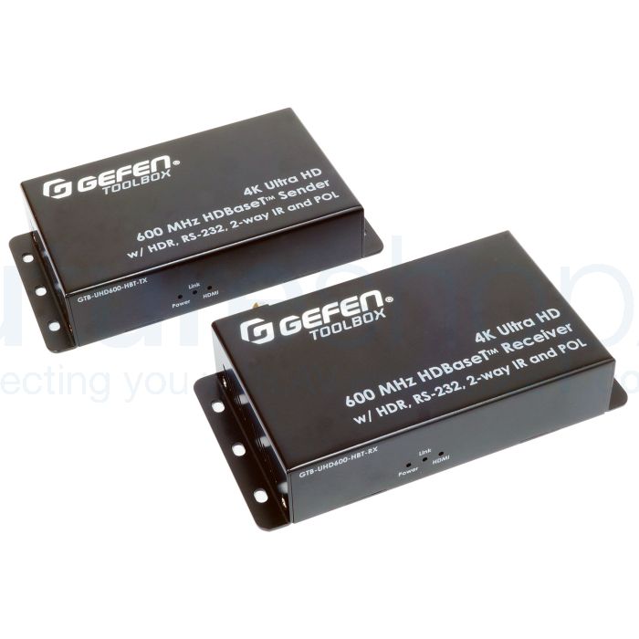 Gefen GTB-UHD600-HBT 4K Ultra HD 600 MHz HDBaseT Extender w/ HDR, RS-232, 2-way IR, and POL