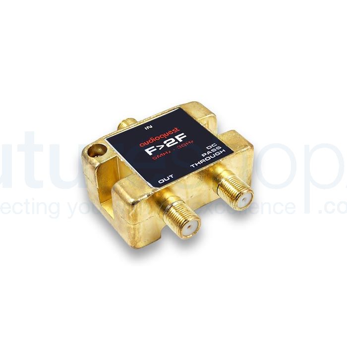 AudioQuest Female-To-Female Coax F-Connector Splitter (1 In / 2 Out)