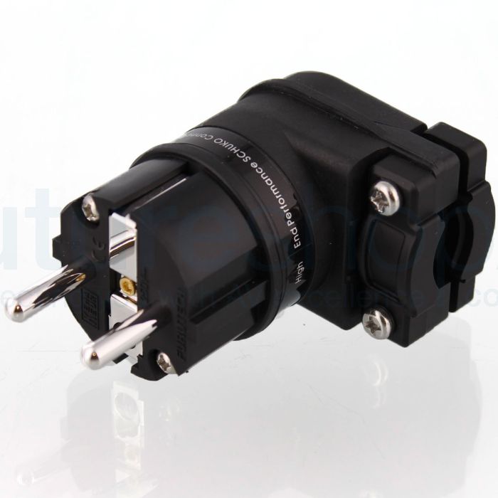 Furutech FI-E12L High End Performance Angled Schuko Connector - Rhodium