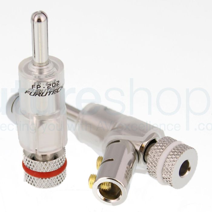 Furutech FP-202 Rhodium High Performance Audio Banana Connectors - Pack of 4