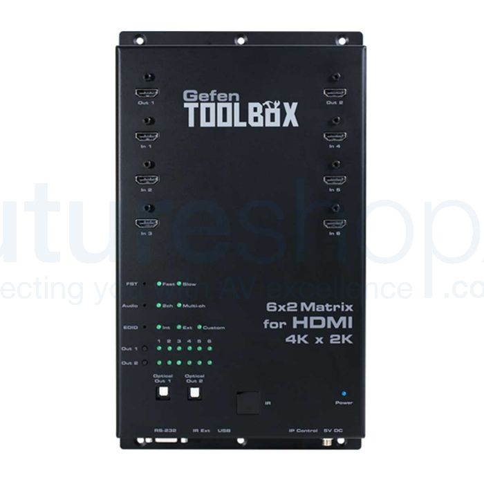 Gefen ToolBox UHD HDMI 4K2K 6x2 Switcher with HDCP, Deep Colour & Lossless Audio