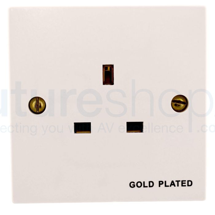 MS HD Power Audio Quality UK Single Gang Wall Socket Gold- MS9297G