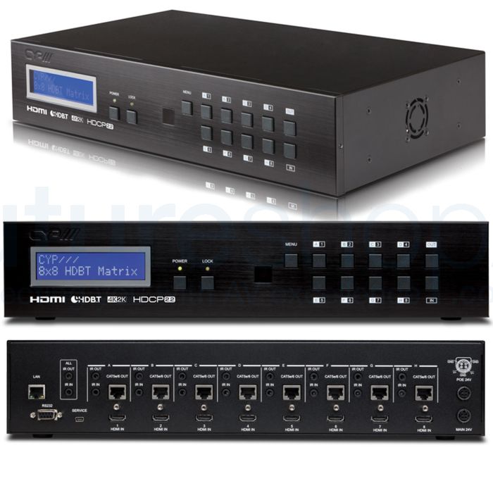 CYP 8x8 HDMI HDBaseT Matrix (5-Play including LAN serving, 4K resolution support & HDCP2.2)
