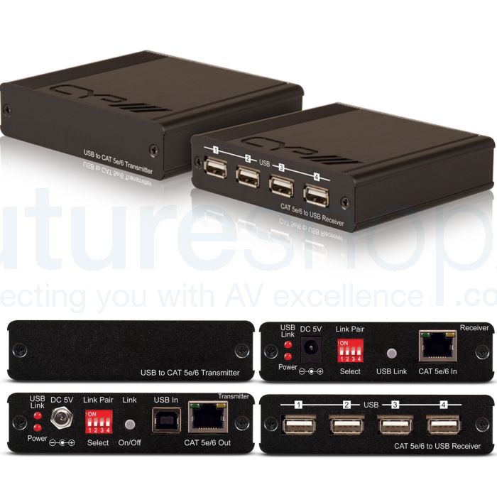 CYP PU-USB-KIT USB extender USB 2.0 over Single CAT5e/CAT6 (100m) Kit (HD Distribution