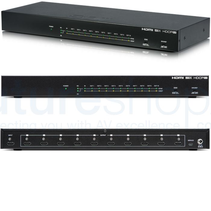 CYP QU-10-4K22 1 to 10 HDMI Distribution Amplifier (4K, HDCP2.2, HDMI2.0)