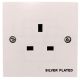 MS HD Power Audio Quality UK Single Gang Wall Socket Silver - MS9297S