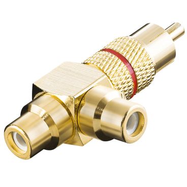 GooBay Single RCA (Male) to 2 RCA (Female) Splitter - Red