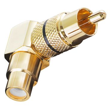 GooBay RCA (Female) to RCA (Male) 90° Adaptor - Black