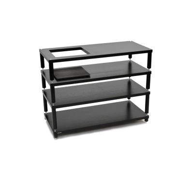 Atacama Apollo Storm 10 With Vinyl Storage Premium Black Edition Hi-Fi Rack Inc. Base Shelf