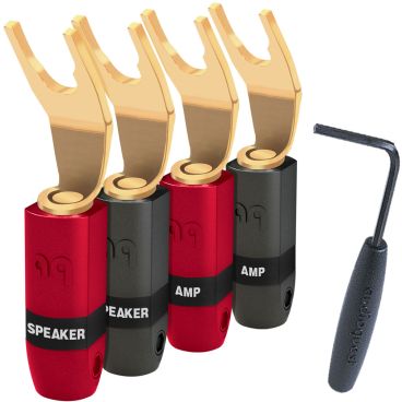 AudioQuest SureGrip 300 – Spade Gold Plated Plugs - Pack of 4