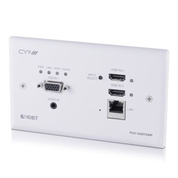 CYP PUV-1630TXWP-UK 2 x HDMI, 1 x VGA over Single CAT5e/6/7 HDBaseT™ Wall Plate Transmitter