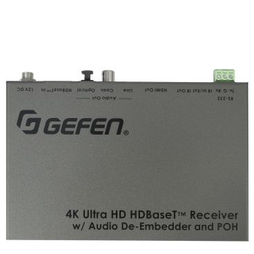 Gefen EXT-UHDA-HBTL-RX 4K Ultra HD HDBaseT Receiver w/ Audio De-Embedder and POH