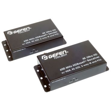 Gefen GTB-UHD600-HBT 4K Ultra HD 600 MHz HDBaseT Extender w/ HDR, RS-232, 2-way IR, and POL