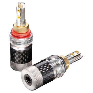 Furutech FT-816 Carbon Finished Speaker Binding Posts - Rhodium - Pair
