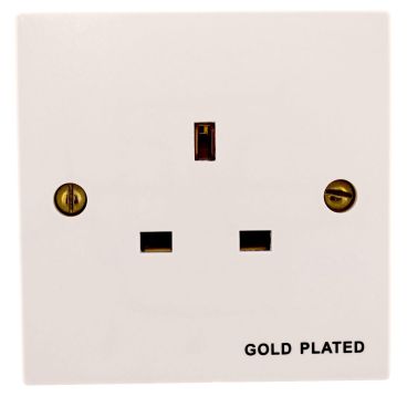 MS HD Power Audio Quality UK Single Gang Wall Socket Gold- MS9297G
