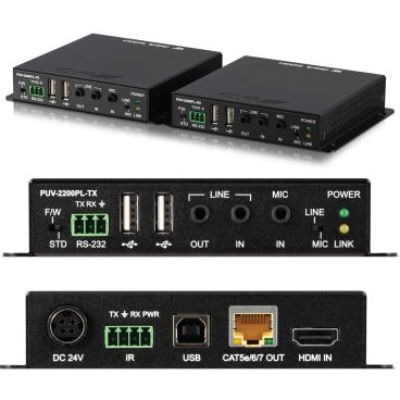 CYP PUV-2200PL-KIT – HDBaseT2 LITE Transmitter & Receiver Kit with USB, PoH & Audio Pathway