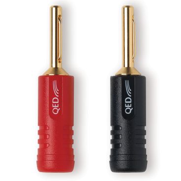 QED SCREWLOC ABS 4MM Banana Plug - 4 Pack