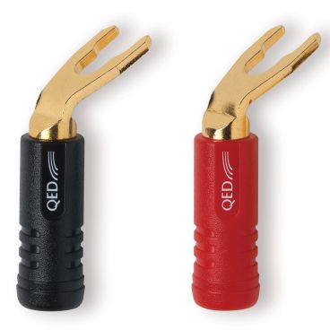 QED SCREWLOC ABS 4MM Spade Plug - 4 Pack