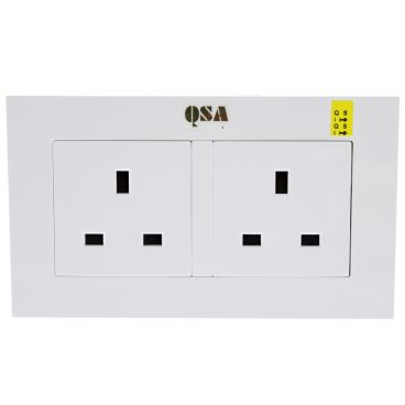 Quantum Science Audio (QSA) Yellow Entry-Level Double-Socket Wall Plate