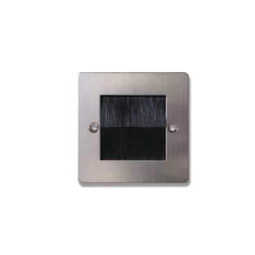 FSUK BRUSH-PLATE-LONG-STEEL Click Deco Single Brush Steel Wall Plate with Black Brushes