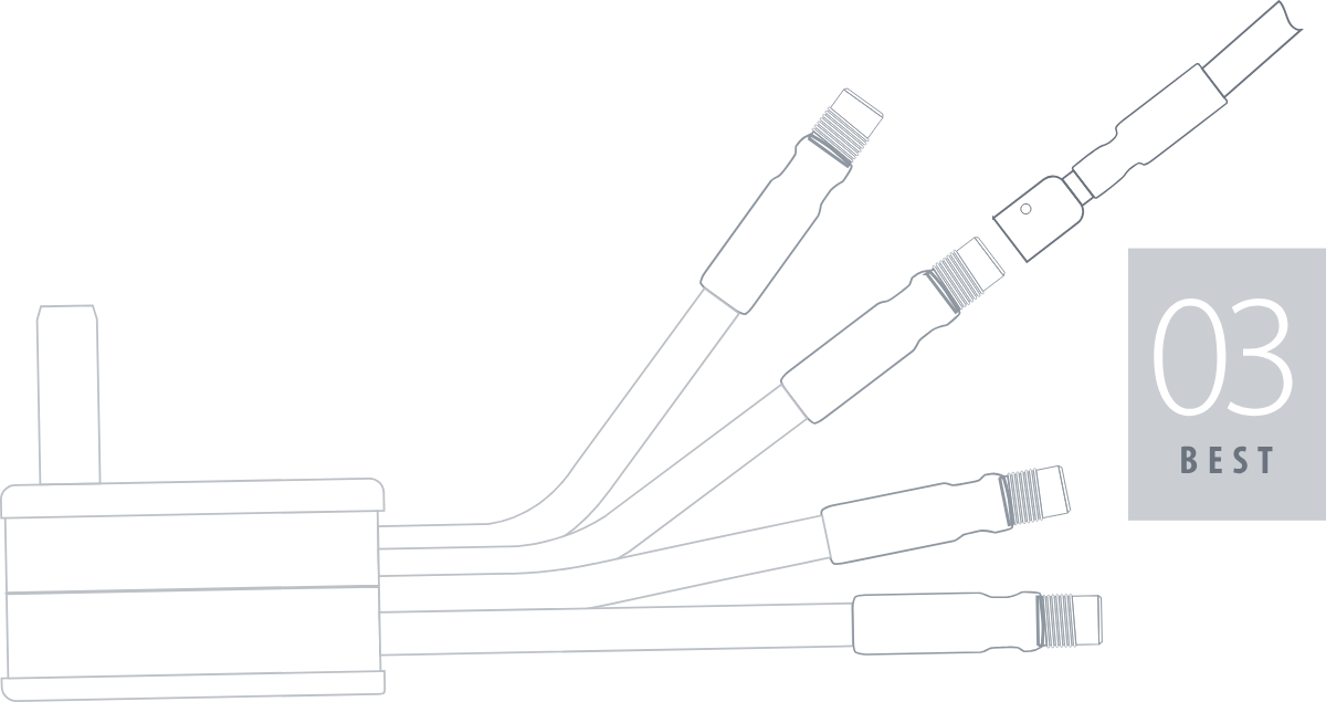 Atlas Grun connection 3 (Best): Grun mains adapter taking up to four Grun leads Atlas Grun connection 3 (Best): Grun mains adapter taking up to four Grun leads