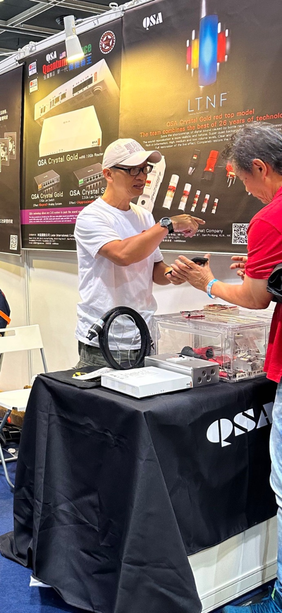 FutureShop team meeting with AudioQuest representatives at the Hong Kong AV Show 2023