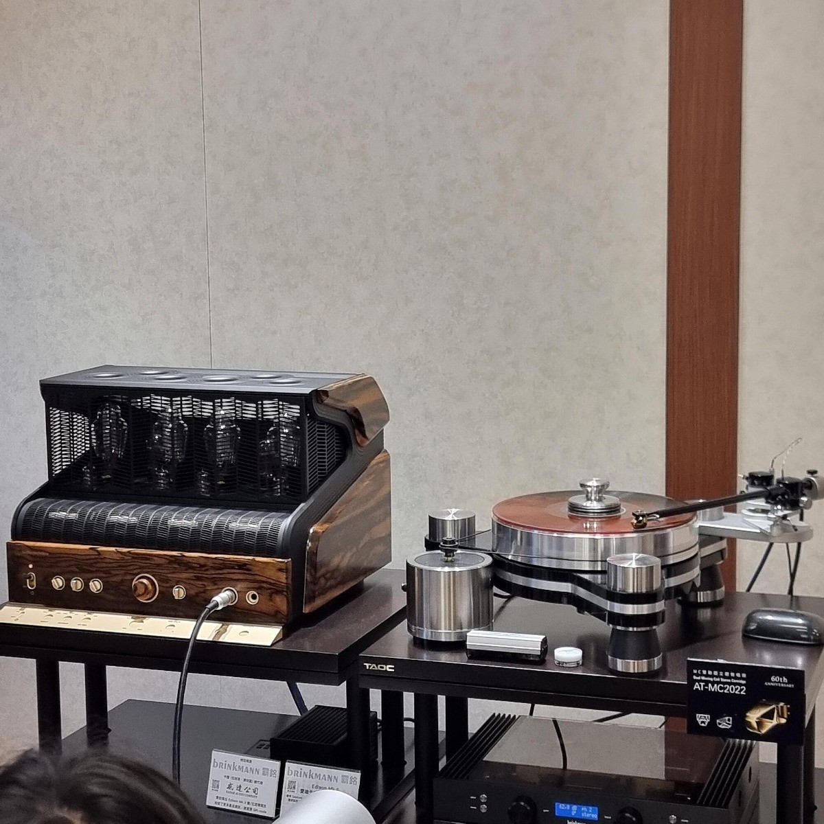 Reference amplifier and turntable system on display at the Hong Kong AV Show 2023