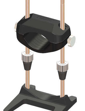 Shaft Bar Adjusters on the NCF Booster Drawing of two Furutech Shaft Bar Adjusters fitted to the shaft bars of an NCF Booster, below its cradle