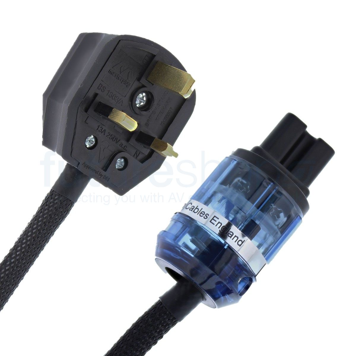 Merlin Tarantula MK6 in black finish showing IEC connector and cable jacket detail