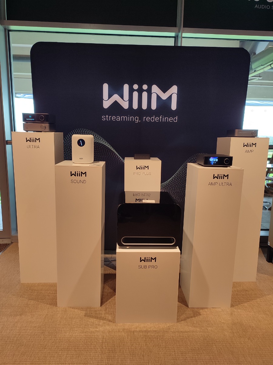 WiiM product range on display at the Ascot press event