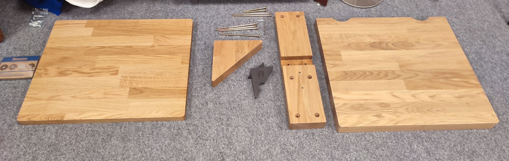 Atacama Apollo turntable wall shelf components laid out flat
