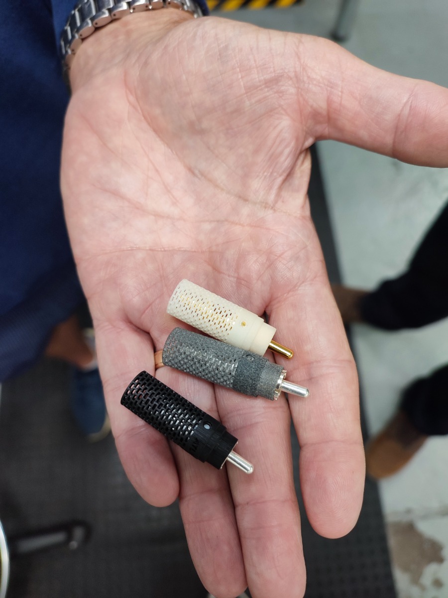 Atlas Cables in-house plug assembly with 3D-printed polyethene inserts and aluminium cases