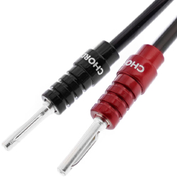 Chord ClearwayX speaker cable showing high-purity OFC conductors and Chord Company branding