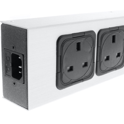IsoTek V5 Sirius 6-way mains distribution block showing six independently wired power cleaning outlets
