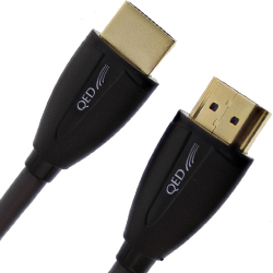 QED Performance Ultra High Speed 8K HDMI 2.1 cable showing triple-shielded construction and graphite housing