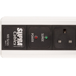 Supra LoRad MK3 aluminium mains distribution block with NIF filtering and 3-way surge protection