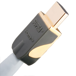 Supra HD5 Met UHD8K HDMI cable showing premium metal housing and high-bandwidth 8K-rated construction