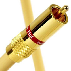 Van Den Hul The Name RCA audio cable showing HULLIFLEX jacket and solid-core conductor