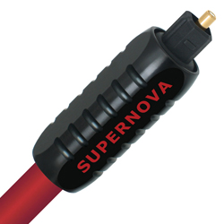 Wireworld Supernova 7 optical audio cable showing 338 Borosilicate glass fibre conductor bundle and precision termination